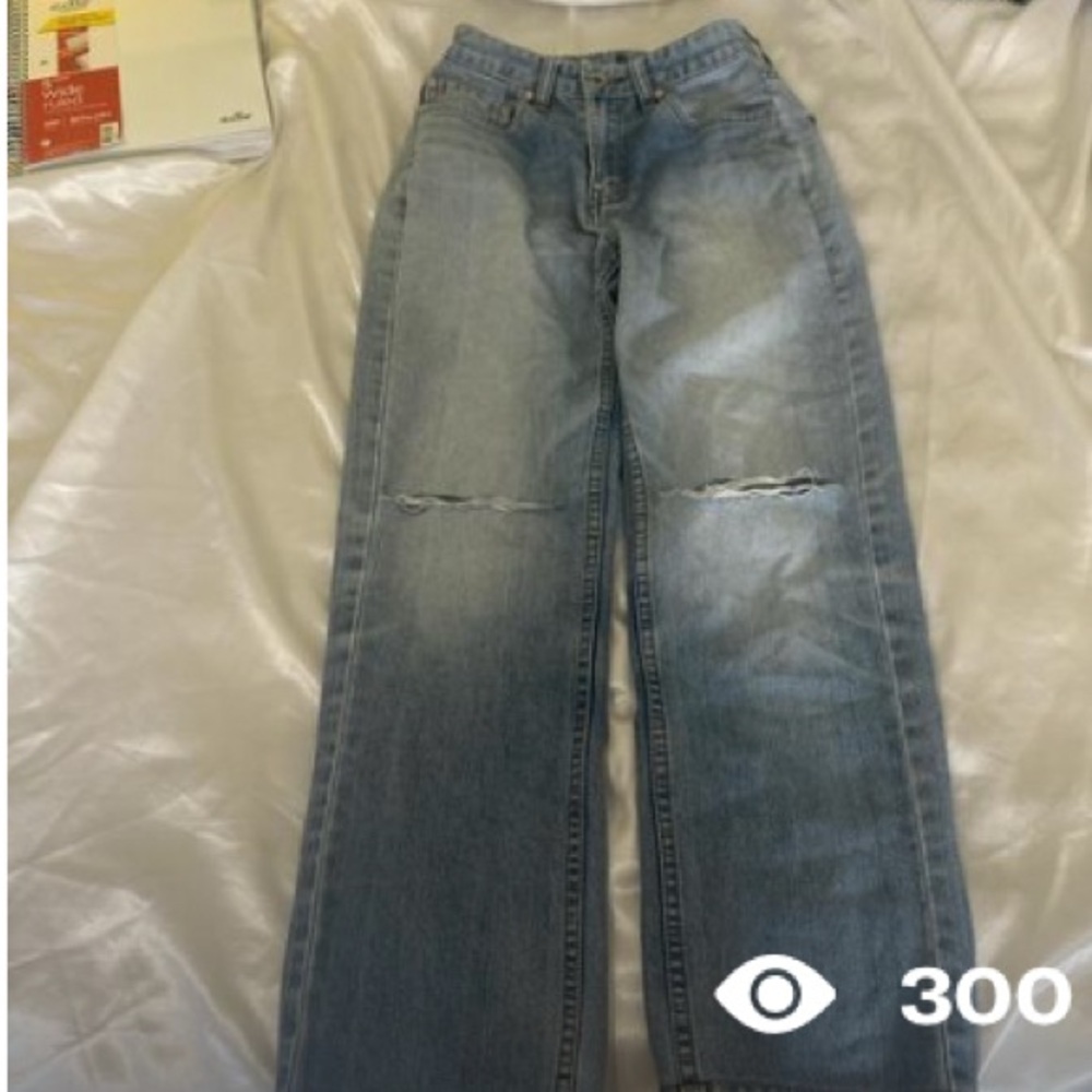 Stylish Light Blue Distressed Jeans
